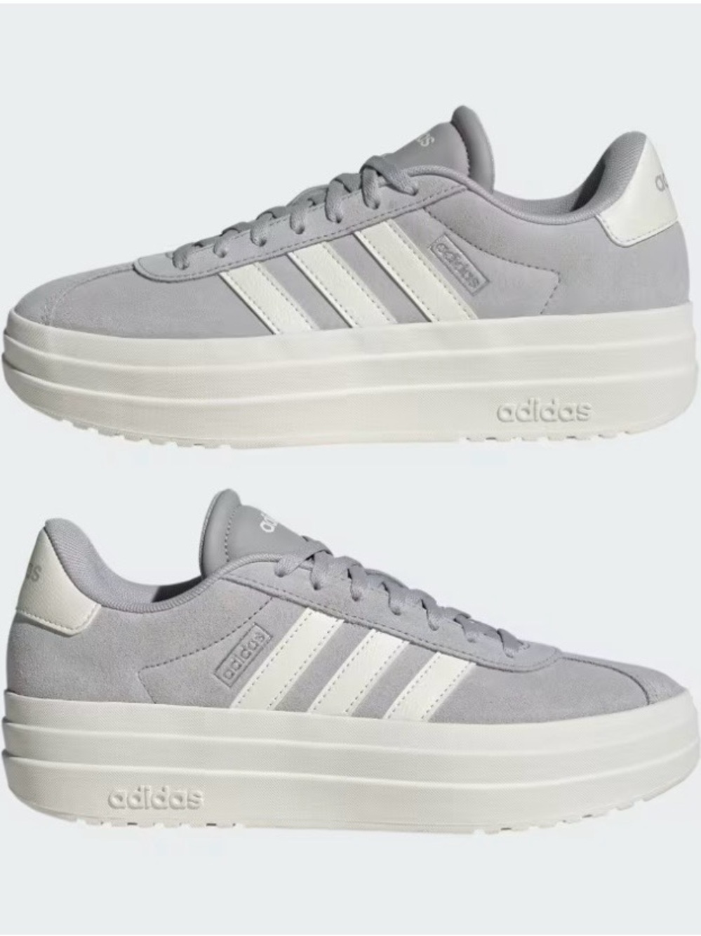 Size 7 Women’s Addidas VL Court Bold Sneakers - Gray
